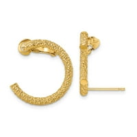 Primalan zlatni karatski žuto zlato dijamant-rezano polukrug Post sa om poleđim penjačem