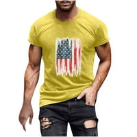 Dan nezavisnosti štampani kratki rukav T Shirt za muškarce Crew vrat američka zastava ljeto otvorenom