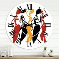Designart' Beautiful Dancers Afro American Silhouettes ' Modern Wall Clock