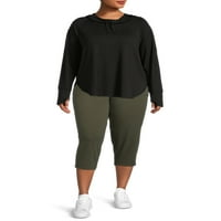 Athletic Works ženske Plus Size pletene kapri pantalone sa srednjim usponom