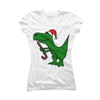 Funny Božić zeleni T-re Dinosaurus Juniors bijeli grafički Tee-dizajn ljudi 2XL