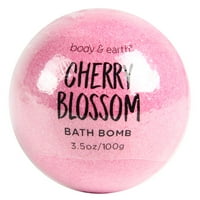 Body & Earth opuštajuća, hranjiva i luksuzna bomba za kupanje sa mirisom trešnje, 3. oz