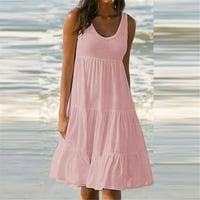 Ženski ljetni bez rukava Amousa Hundeless Okrugli otvor za spajanje velike ljuske haljine za plažu