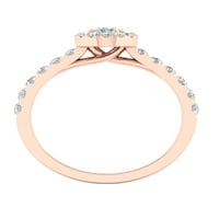 Imperial Ct TDW Ovalni dijamantski oreol zaručnički prsten od 10k ružičastog zlata
