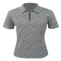 Gomelly Muška bluza jednobojne ljetne vrhove pletene majice muške labave majice na plaži kratke rukave Polo majica PLS - 3XL