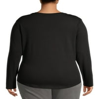Terra & Sky ženska Plus Size svakodnevna esencijalna majica s V-izrezom s dugim rukavima. Bundle