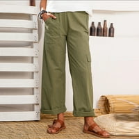 Ženske kargo pantalone SAWVNM ženske posteljine sa više džepova čvrste Casual pantalone labave duge pantalone