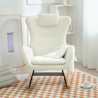 Udobna stolica za ljuljanje sa gumenim nogama i mekanom kašmir tkaninom - idealna za dnevni boravak i