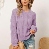 PRINxy Womens Shirts Casual Solid džemper labave Oversize Dugi rukav Roundneck pleteni vrhovi za žene
