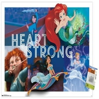 Disney princeza - Srčani zidni poster sa push igle, 22.375 34