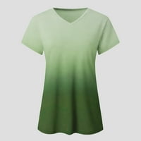 Roliyen ženski vrhovi Ženska Moda Casual gradijent V-izrez kratki rukav labave majice