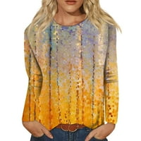 Umitay ženske bluze Ženska Moda Casual Dugi rukav Print okrugli vrat pulover Top bluza