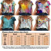 Avamo Ladies Loose Color Block T Shirt V Izrez Osnovni Tee Ženski Patchwork Loungewear Ljetni Topovi