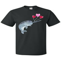Inktastic Dan zaljubljenih Narval sa srcem balonima T-Shirt