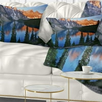 Designart Beautiful Moraine Lake Canada-pejzažni štampani jastuk - 16x16