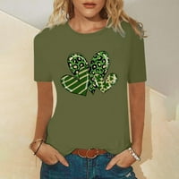 St. Patrick Dan ženska majica kratki rukav srce od četiri lista trava grafički T-Shirt Casual Tops za
