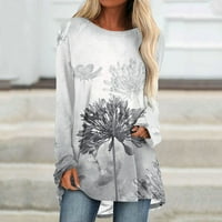 Dianli ženski ljetni vrhovi leptir Print modni ženski labavi kroj Flowy bluza s cvjetnim printom Oversize