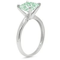 1ct briljantna princeza rez VVS originalni bez sukoba zeleni simulirani dijamant pravi pečat solidan 14k