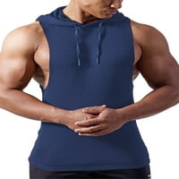 Colisha Muška Moda Sport T-shirt Slim Fit Hooded Muscle Shirts Casual Drawstring Vest