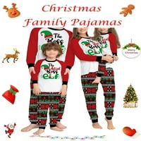 Porodično podudaranje božićne pidžame setovi s dugim rukavima božićni šešir vrhovi tiskanih hlača xmas