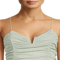 No Bounties Juniors ' Ruched Mesh Tank Top