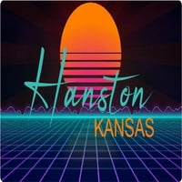 Hanston Kansas Vinyl Decal Stker Retro Neonski Dizajn