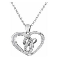 Brilliance Fine nakit Carat T.W. Dijamantni privjesak srebrni modni srčani srčani, 18
