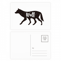 Wolf crno-bijelo životinjska razglednica set za rođendanska pošta hvala čestitku
