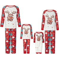 wsevypo Božićni porodični kompleti pidžama koji odgovaraju odjeći za spavanje slatki jelenski Print Raglan