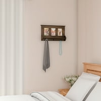 Raskošna kućna zidna polica i kolaž za slike sa izbočinom i visećim kukama-braon