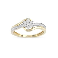 Carat T. W. Diamond Bypass cvijet 10kt modni prsten od žutog zlata