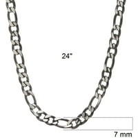 Muški nakit od nehrđajućeg čelika Black IP ion pozlaćen sa dva tona FIGARO lančana ogrlica