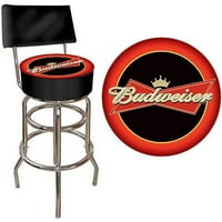 Zaštitni znak Budweiser Bowtie Red Black 40 podstavljena bar stolica sa leđima, hrom