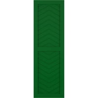 Ekena Millwork 15 W 63 H True Fit PVC dva panela Chevron modernog stila Fiksni nosač roletne, Viridian Green