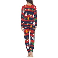 Pzuqiu Softnes pidžama za žene Veličina 3xl Spavaće rublje Snug-Fit Loungewer sa Santa Claus Božićno zvono