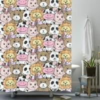 Slatka zavesa za tuširanje sa životinjskim dizajnom sa kukama dekor za kupatilo Kada dekor za kupatilo