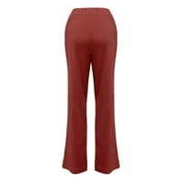 CaComMARK PI ženske pantalone Plus Veličina klirens ženske Casual Print Yoga pantalone visokog struka sportske pantalone Crvene