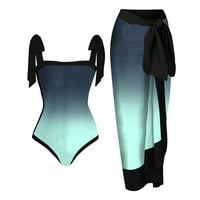 iOPQO jedan kupaći kostim za žene Colorblock Gradient Print kupaći kostimi+ Cover Up Vintage kupaći kostim