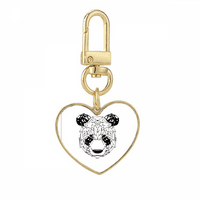 Komade Art Panda Herbivores Fat Lovely Gold Heart Heart Cheychain Metal HOLDER
