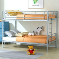 Twin preko dvokrevetnog metalnog kreveta s krevetom s toplim ljestvicama, udobne rupe, lako se sastavlja,
