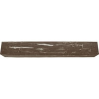 8 W 12 H 10'L 3-Sided ručno tesani Endurathane Fau drvena stropna greda, Vintage Mahagonij