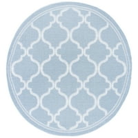 Bermuda Corie Geometric Quatrefoil Indoor rug na otvorenom PLAVI Ivory, 6'7 6'7 okruglo