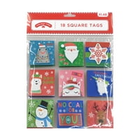 Holiday Time Square Poklon Tag Set, Santa & Prijatelji, Count