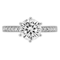 1. CT okrugli rez istinski Kulturan dijamant VS1-VS I-J 14k Bijelo zlato Promise vjenčanje Izjava angažman dizajner prsten W Crystal strane kamenje veličina 5