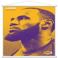 Los Angeles Lakers-Lebron James zidni Poster sa drvenim magnetnim okvirom, 22.375 34