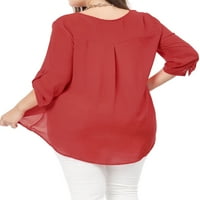 Jedinstvene ponude Ženske plus veličine V izrez Vrući bluza s kratkim rukavima