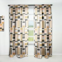 Designart 'Abstract Retro Geometric Pattern Design IX' Mid-Century Modern Curtain Panel
