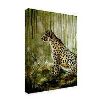 Zaštitni znak likovne umjetnosti 'gepard na Zelenom' platno Art Cherie Roe Dirksen