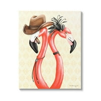 Stupell Industries Vintage Flamingos kaubojski šešir Antikna modna odjeća grafička Umjetnička galerija