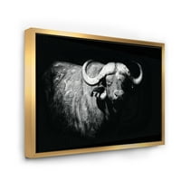 Designart 'crno-bijeli portret Buffala I' seoska kuća uokvirena platnena zidna umjetnička štampa